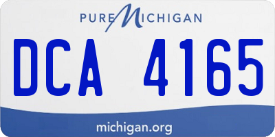 MI license plate DCA4165