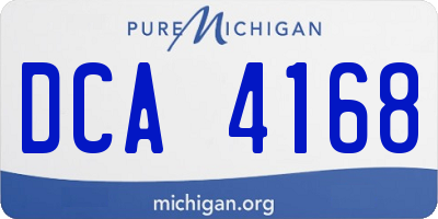 MI license plate DCA4168