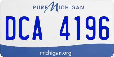 MI license plate DCA4196