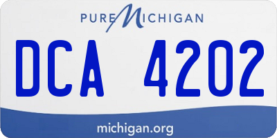 MI license plate DCA4202