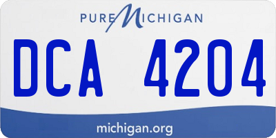 MI license plate DCA4204
