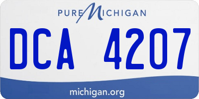 MI license plate DCA4207