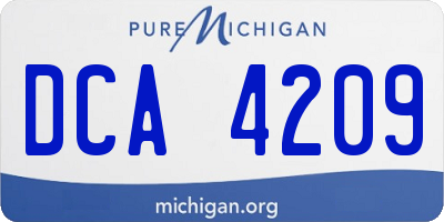 MI license plate DCA4209
