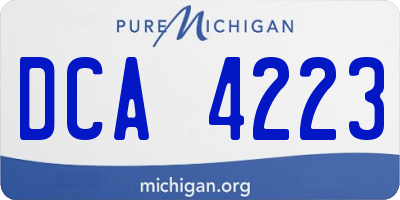 MI license plate DCA4223