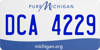 MI license plate DCA4229