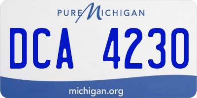 MI license plate DCA4230