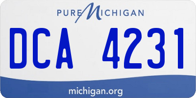 MI license plate DCA4231