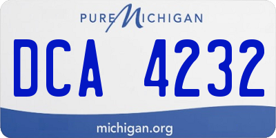MI license plate DCA4232
