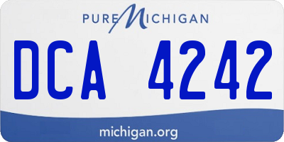 MI license plate DCA4242