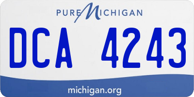 MI license plate DCA4243
