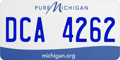 MI license plate DCA4262