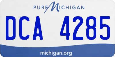 MI license plate DCA4285