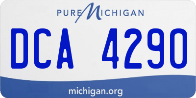MI license plate DCA4290