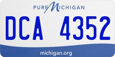 MI license plate DCA4352