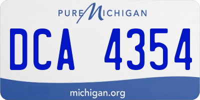 MI license plate DCA4354