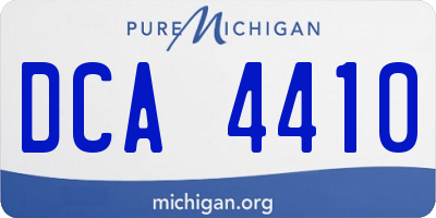 MI license plate DCA4410