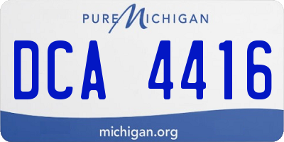 MI license plate DCA4416