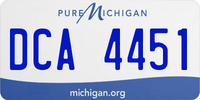 MI license plate DCA4451