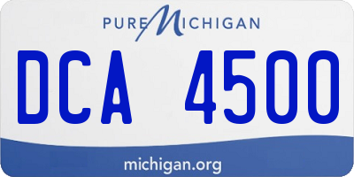 MI license plate DCA4500