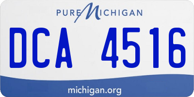 MI license plate DCA4516