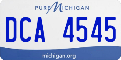 MI license plate DCA4545