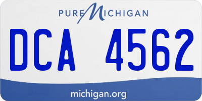 MI license plate DCA4562