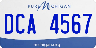 MI license plate DCA4567