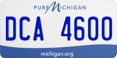 MI license plate DCA4600