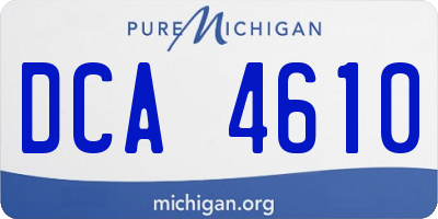 MI license plate DCA4610