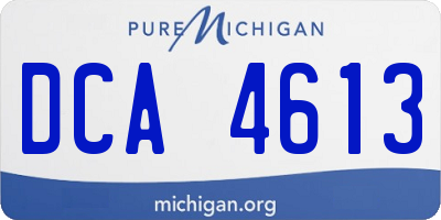 MI license plate DCA4613