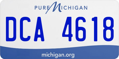 MI license plate DCA4618