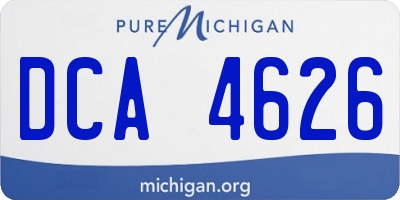 MI license plate DCA4626