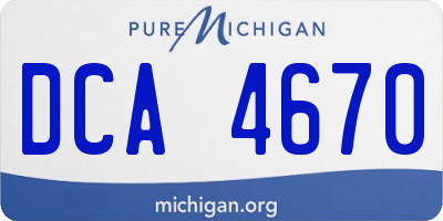 MI license plate DCA4670