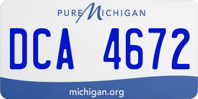 MI license plate DCA4672