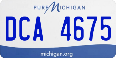 MI license plate DCA4675