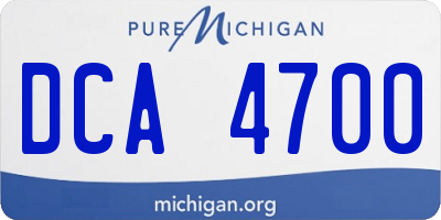 MI license plate DCA4700