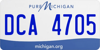 MI license plate DCA4705