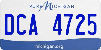 MI license plate DCA4725