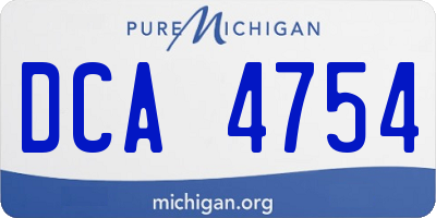 MI license plate DCA4754