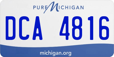 MI license plate DCA4816