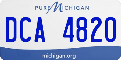 MI license plate DCA4820