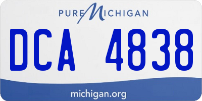 MI license plate DCA4838
