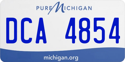 MI license plate DCA4854