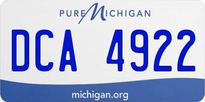 MI license plate DCA4922