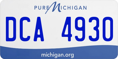MI license plate DCA4930