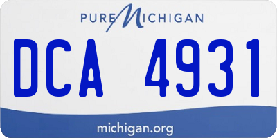 MI license plate DCA4931