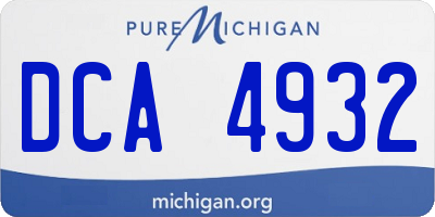 MI license plate DCA4932
