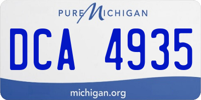 MI license plate DCA4935