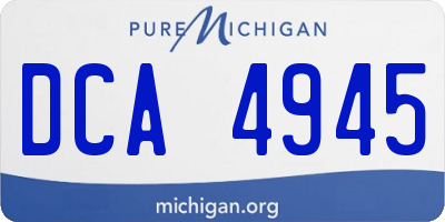 MI license plate DCA4945