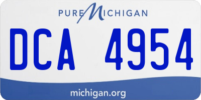 MI license plate DCA4954